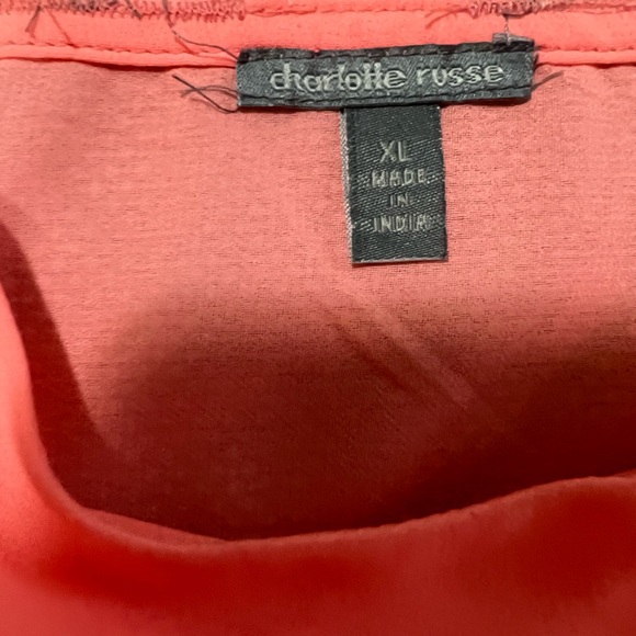 Charlotte Russe Coral Pink Sleeveless Top embellishments with beads. - Picture 5 of 7